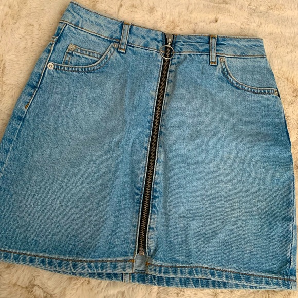 TOPSHOP Moto Mini Skirt Size 4 - Picture 1 of 5